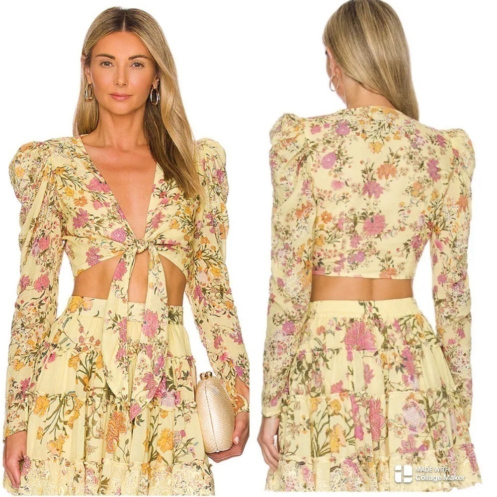 Hemant and Nandita pria floral crop top NWT